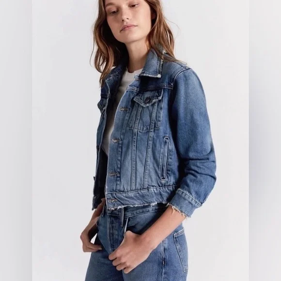 CURRENT /ELLIOTT NWT BABY TRUCKER DENIM JACKET - Picture 7 of 10